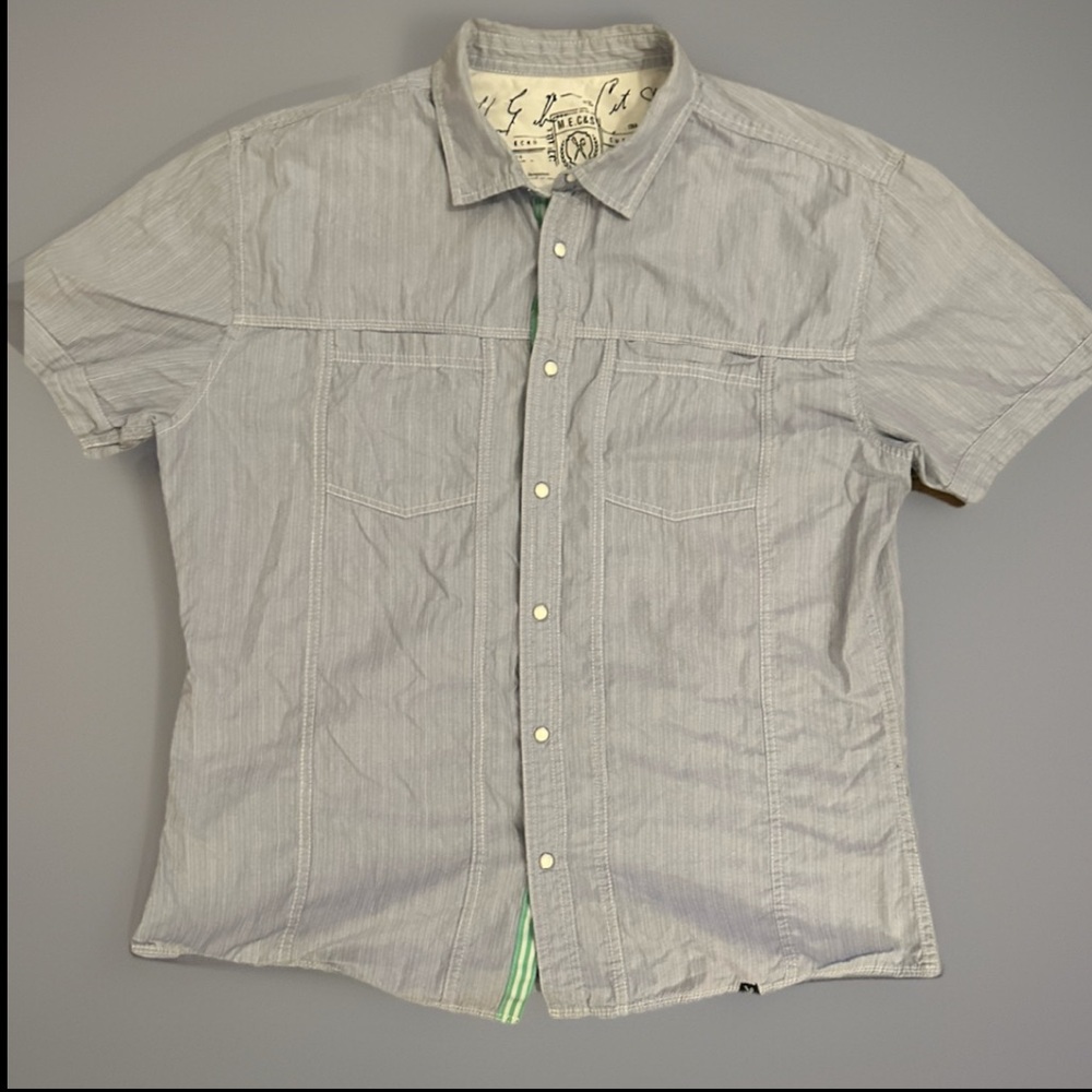 Marc Ecko Light Blue XL Men’s Cotton Casual Pearl Snap Shirt
